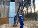 Обучение новобранцев пожарно-спасательного отряда Псковского агротехнического колледжа